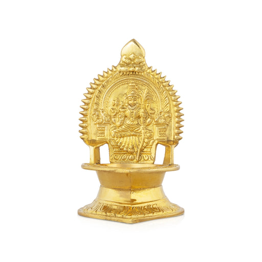 Brass Kamakshi Lamp - 5.5 x 4 Inches | Diya/ Deep/ Gold Polish Kamatchi Vilakku for Home/ 340 Gms Approx - Deity Lamps