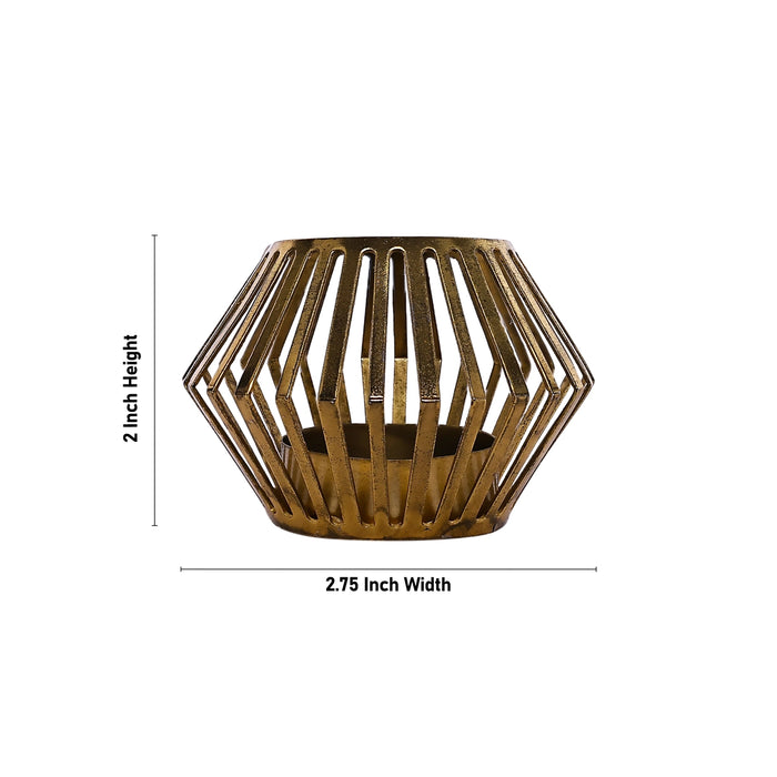 Tealight Candle Holder - 2 x 2.75 Inches | Hexagon Shape T Light Holder/ Candle Light Holder for Home Decoration - Table Stand Accessories