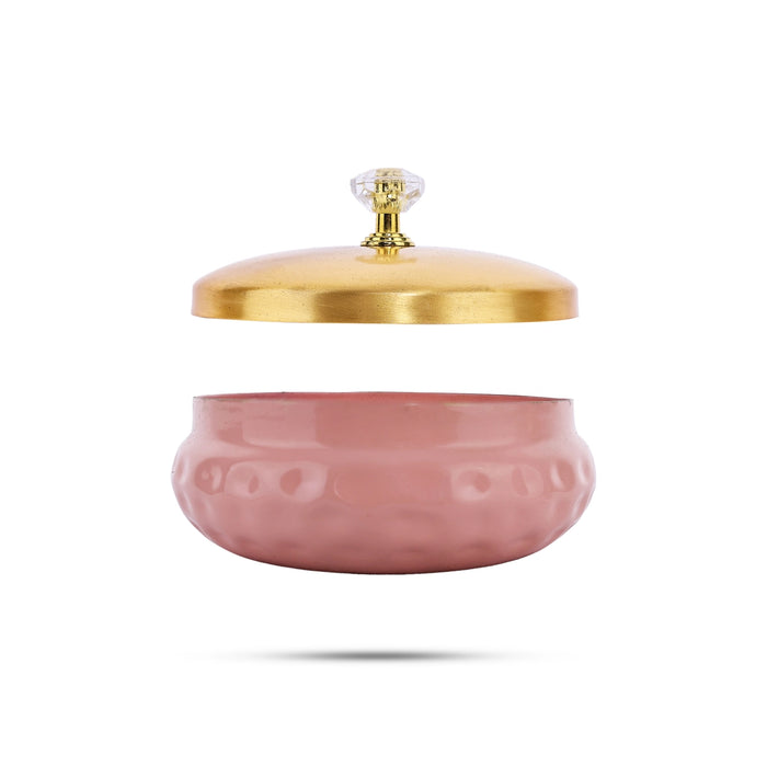 Kumkum Box - 2.75 x 4 Inches | Kumkum Bharani/ Sindoor Pot/ Bowl With Lid for Storage Purpose - Sindoor Box