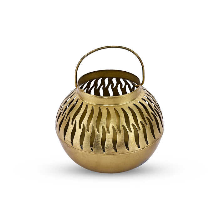 Tealight Candle Holder With Handle - 3.5 x 4 Inches | T Light Holder/ Candle Light Holder for Home Decoration - Table Stand Accessories