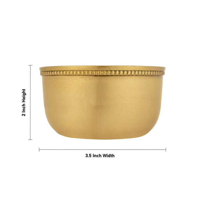 Brass Bowl - 2 x 3.5 Inches | Matte Finish / Puja Bowl/ Brass Katora/ Brass Cup for Pooja