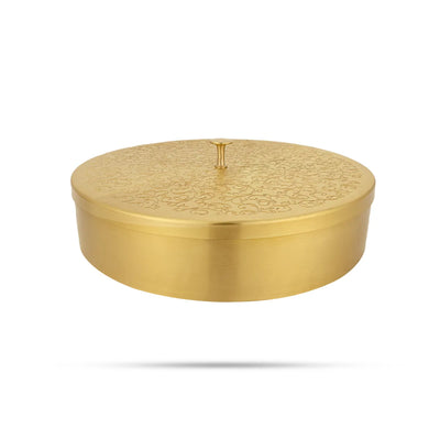 Brass Spice Box – 2 X 8 Inches | Masala Dabba / Kitchen Storage Box For Daily Use