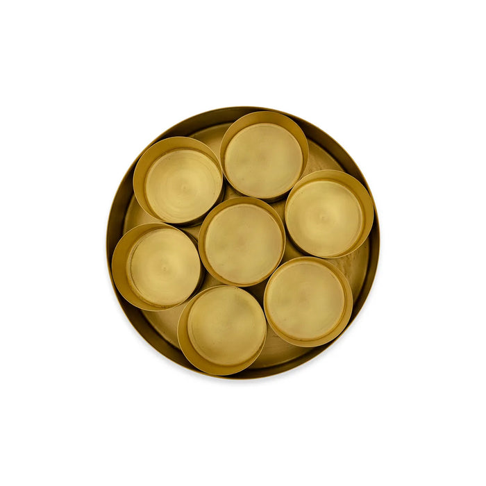 Brass Spice Box – 2 X 8 Inches | Masala Dabba / Kitchen Storage Box For Daily Use