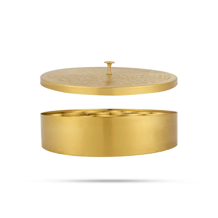 Brass Spice Box – 2 X 8 Inches | Masala Dabba / Kitchen Storage Box For Daily Use