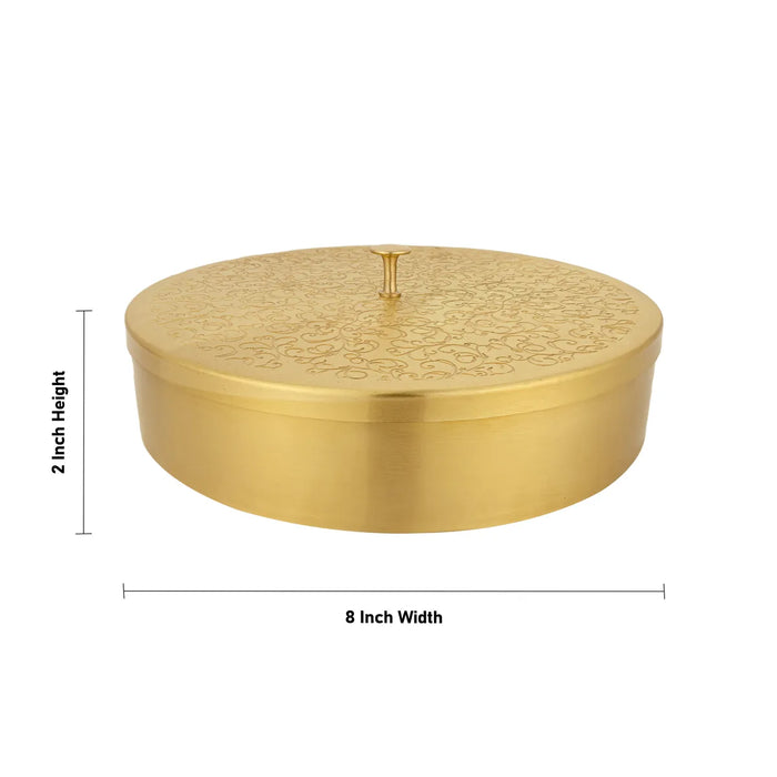 Brass Spice Box – 2 X 8 Inches | Masala Dabba / Kitchen Storage Box For Daily Use