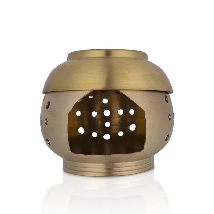 Camphor Diffuser Oil Burner - 3.5 X 3.25 Inches | Brass Mat Polish Aroma Diffuser/ Oil Diffuser For Fragrance - Room Freshener