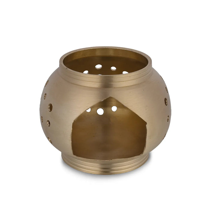 Camphor Diffuser Oil Burner - 3.5 X 3.25 Inches | Brass Mat Polish Aroma Diffuser/ Oil Diffuser For Fragrance - Room Freshener