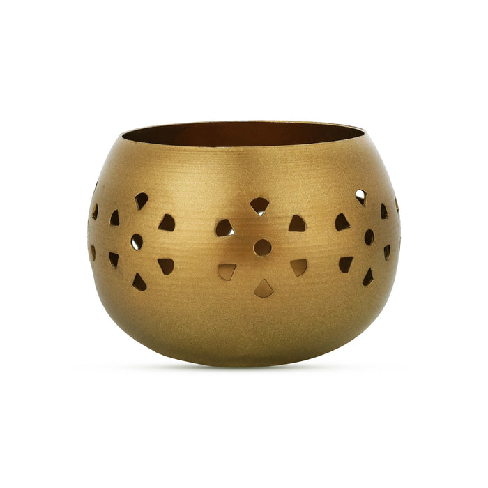 Diya Holder - 2.5 x 2.25 Inches | Lamp Holder/ Vilakku Stand / Jali Design Deep Holder for Home