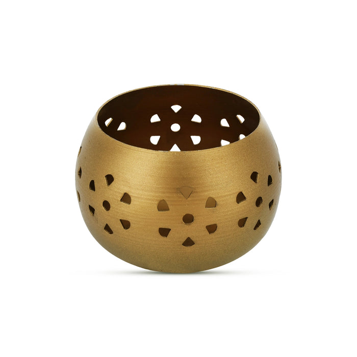 Diya Holder - 2.5 x 2.25 Inches | Lamp Holder/ Vilakku Stand / Jali Design Deep Holder for Home