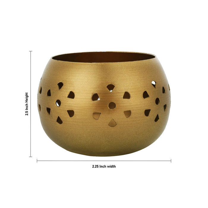 Diya Holder - 2.5 x 2.25 Inches | Lamp Holder/ Vilakku Stand / Jali Design Deep Holder for Home