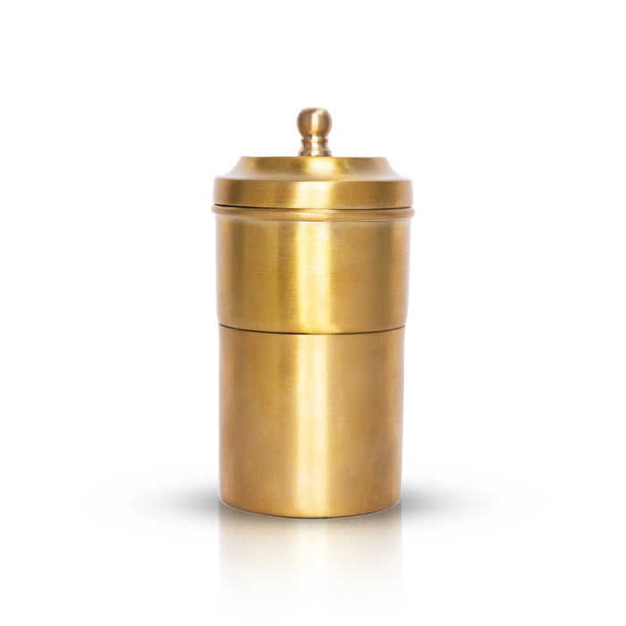 Brass Coffee Filter - 5.5 x 2.5 Inches | Matte Polish Filter Coffee Maker/ Coffee Vessel for Home - Kitchen