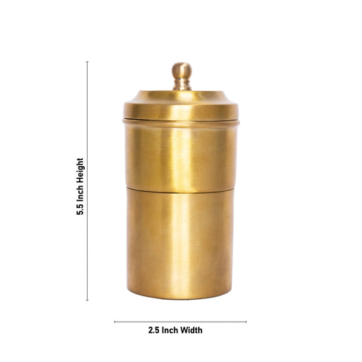 Brass Coffee Filter - 5.5 x 2.5 Inches | Matte Polish Filter Coffee Maker/ Coffee Vessel for Home - Kitchen