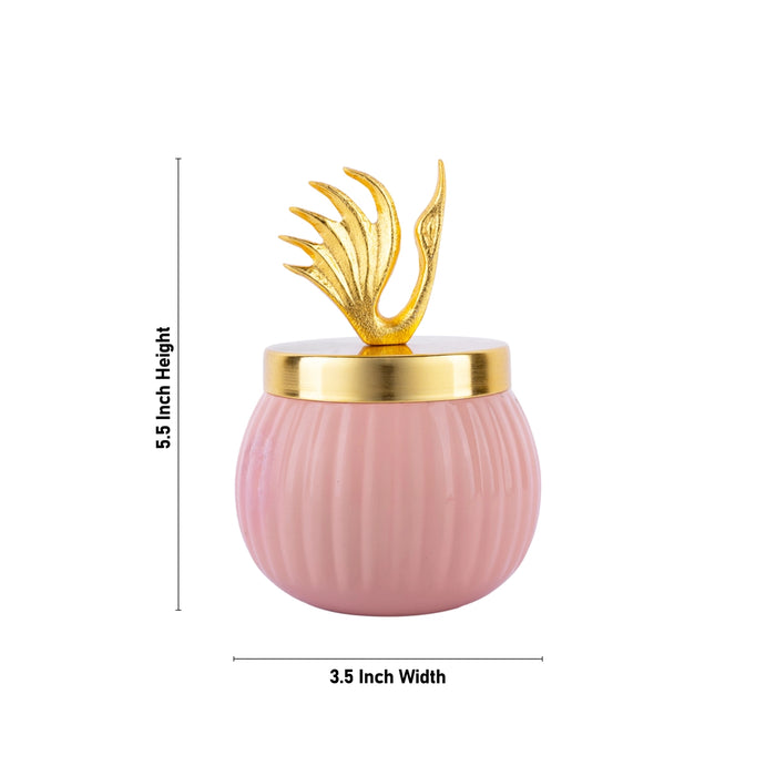 T Light Candle Jar With Lid - 5.5 x 3.5 Inches | Tea Light Candle/ Tea Lights for Home Decoration - Candles