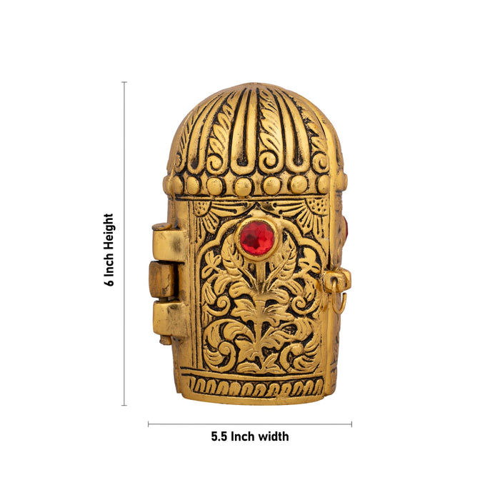 Ram Darbar Murti - 6 x 5.5 Inches | Folding Type Ram Darbar Idol/ Aluminium Ramar Darbar Statue for Pooja - Aluminium Murties