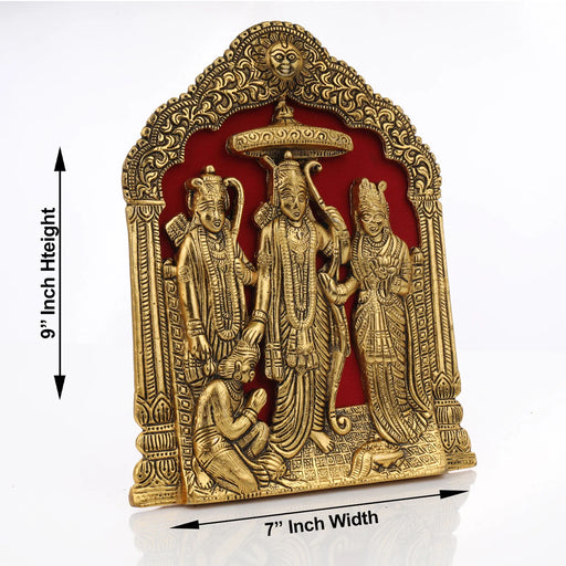 Ram Darbar Statue - 9 x 7 Inches | Aluminium Material/ Ram Darbar Wall Hanging for Home/ 480 Gms Approx - Wall Hanging