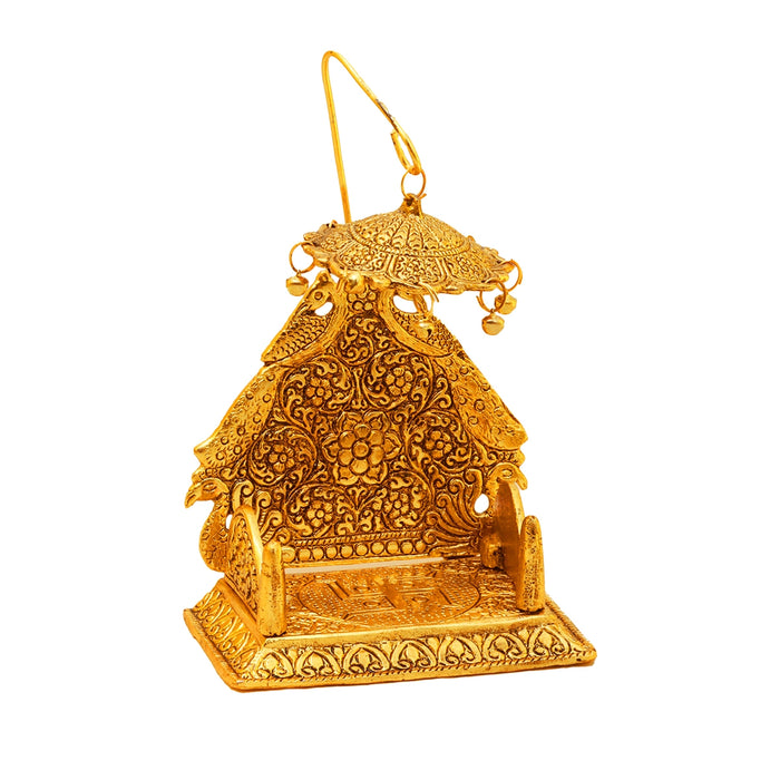 Simhasan - 8 x 5 Inches | Aluminium Material/ Simhasanam/ Simhasanam for Deity - Pooja Aasan & Bajot & Pooja Mat