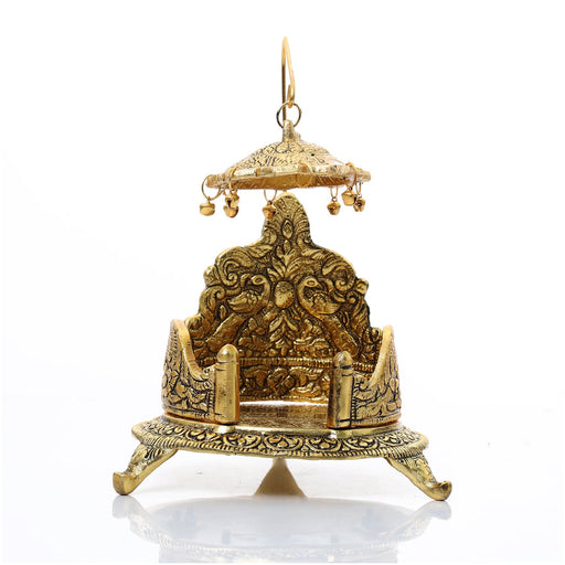 Simhasan - 9 x 6 Inches | Aluminium Material/ Simhasanam/ Simhasanam for Deity - Pooja Aasan & Bajot & Pooja Mat
