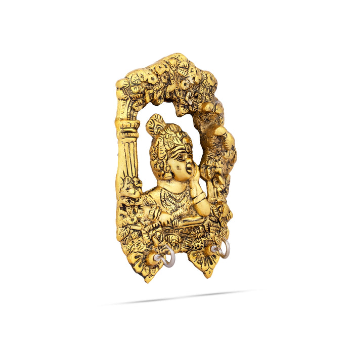 Laddu Gopal Murti Wall Hanging - 5 Inches | Aluminium Kanha Ji Murti Wall Hanger for Home/ 160 Gms Approx - Wall Hanging