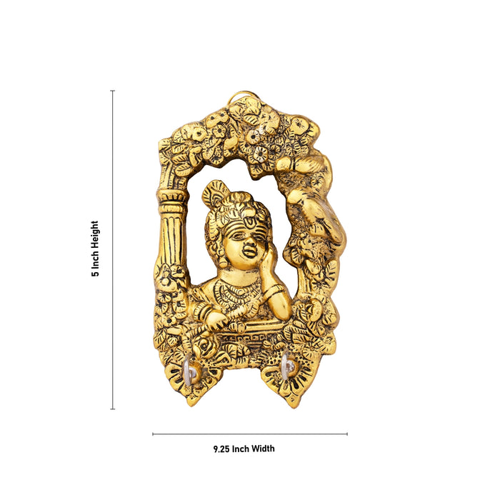 Laddu Gopal Murti Wall Hanging - 5 Inches | Aluminium Kanha Ji Murti Wall Hanger for Home/ 160 Gms Approx - Wall Hanging