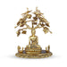 Buddha Statue Sitting Under Tree - 9 x 14 Inches | Aluminium Statue/ Gold Polish Buddha Murti for Home/ 3.140 Kgs - Gold Polish Murties