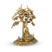 Buddha Statue Sitting Under Tree - 9 x 14 Inches | Aluminium Statue/ Gold Polish Buddha Murti for Home/ 3.140 Kgs - Gold Polish Murties