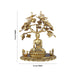 Buddha Statue Sitting Under Tree - 9 x 14 Inches | Aluminium Statue/ Gold Polish Buddha Murti for Home/ 3.140 Kgs - Gold Polish Murties