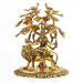 Durga Murti Sitting Under Tree - 15 x 11.5 Inches | Aluminium Durga Idol/ Gold Polish Durga for Pooja/3.085 Kgs - Gold Polish Murties