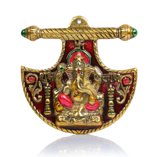 Ganesh Murti - 8.5 Inches | Aluminium Vinayagar Statue/ Ganesha Idol Wall Hanging for Pooja/ 515 Gms Approx - Wall Hanging