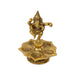 5 Face Deep With Dancing Ganesh - 5.5 x 4 Inches | Metal Vilakku/ Gold Polish Lamp With Base for Home - 5 Faced lamp