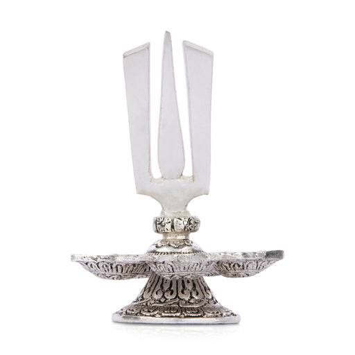 Namam Deep - 6 x 4 Inches | Silver Finish Diya/ 5 Face Vilakku/ Aluminium Lamp for Pooja/ 150 Gms Approx - 5 Faced lamp