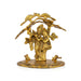 Radha Krishna Murti with Tree - 6.5 x 5.5 Inches | Aluminium Radha Krishna Idol for Pooja - Gold Polish Murties
