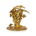Radha Krishna Murti with Tree - 6.5 x 5.5 Inches | Aluminium Radha Krishna Idol for Pooja - Gold Polish Murties