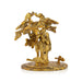 Radha Krishna Murti with Tree - 6.5 x 5.5 Inches | Aluminium Radha Krishna Idol for Pooja - Gold Polish Murties