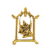 Radha Krishna Jhula - 7.5 x 5.5 Inches | Gold Polish Radha Krishna Jhoola/ Radha Krishna With Jhula for Pooja/ 245 Gms - Gold Polish Murties