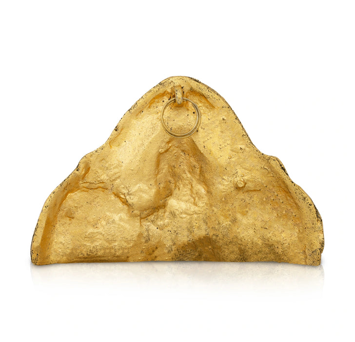 Ganesh Murti With Elephant Wall Hanging - 4.5 x 7 Inches | Aluminium & Gold Polish Wall Hanger for Home & Pooja - Wall Hanging