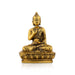 Buddha Statue Sitting On Flower Base - 5 x 3.5 Inches | Aluminium Buddha Murti/ Gold Polish Buddha Idol for Home - Gold Polish Murties