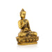 Buddha Statue Sitting On Flower Base - 5 x 3.5 Inches | Aluminium Buddha Murti/ Gold Polish Buddha Idol for Home - Gold Polish Murties
