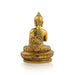 Buddha Statue Sitting On Flower Base - 5 x 3.5 Inches | Aluminium Buddha Murti/ Gold Polish Buddha Idol for Home - Gold Polish Murties