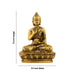 Buddha Statue Sitting On Flower Base - 5 x 3.5 Inches | Aluminium Buddha Murti/ Gold Polish Buddha Idol for Home - Gold Polish Murties