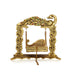 Jhula - 11 x 11 Inches | Gold Polish & Peacock Design Palana/ Aluminium Jhoola for Deity/ 810 Gms Approx - Jhulas & Unjal Items