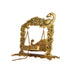 Jhula - 11 x 11 Inches | Gold Polish & Peacock Design Palana/ Aluminium Jhoola for Deity/ 810 Gms Approx - Jhulas & Unjal Items