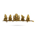 Music Ganesh Murti Sitting On Leaf Design Base - 3 x 11 Inches | Metal & Gold Polish Ganpati Murti for Home - Gold Polish Murties