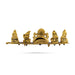 Music Ganesh Murti Sitting On Leaf Design Base - 3 x 11 Inches | Metal & Gold Polish Ganpati Murti for Home - Gold Polish Murties