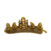 Music Ganesh Murti Sitting On Leaf Design Base - 3 x 11 Inches | Metal & Gold Polish Ganpati Murti for Home - Gold Polish Murties
