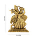 Dancing Radha Krishna Murti With Base - 6 x 4.5 Inches | Metal & Gold Polish Radha Krishna Idol Statue for Home - Gold Polish Murties