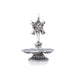 5 Face Deepam With Base - 5.5 x 3.5 Inches | Metal Shanku Chakra Design Lamp/ Silver Polish Vilakku for Pooja - 5 Faced lamp