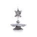 5 Face Deepam With Base - 5.5 x 3.5 Inches | Metal Shanku Chakra Design Lamp/ Silver Polish Vilakku for Pooja - 5 Faced lamp