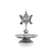 5 Face Deepam With Base - 5.5 x 3.5 Inches | Metal Shanku Chakra Design Lamp/ Silver Polish Vilakku for Pooja - 5 Faced lamp