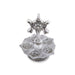 5 Face Deepam With Base - 5.5 x 3.5 Inches | Metal Shanku Chakra Design Lamp/ Silver Polish Vilakku for Pooja - 5 Faced lamp