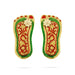 Padham Pair - 2.5 x 1 Inches | Metal Charan Paduka/ Gold Polish Paduka for Pooja - Pooja Box & Paduka
